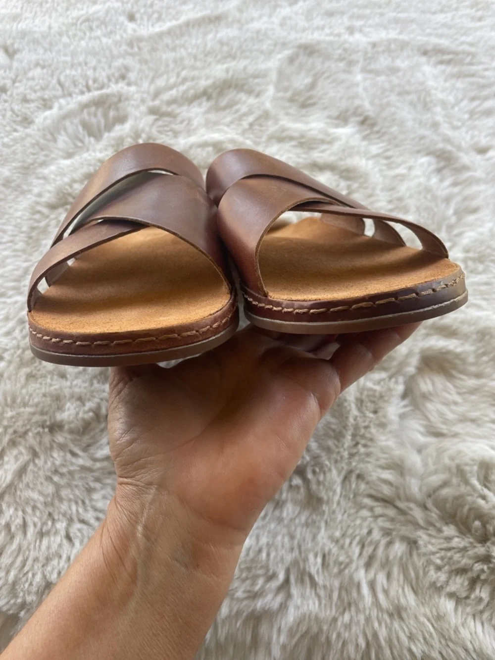 Chaco Wayfarer Slide Leather Sandals Toffee NWOT - Picture 8 of 12